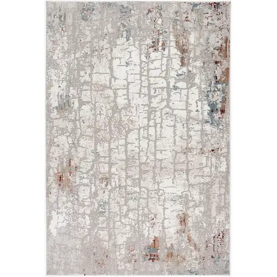 Gray and Ivory Abstract Branches Area Rug Photo 2