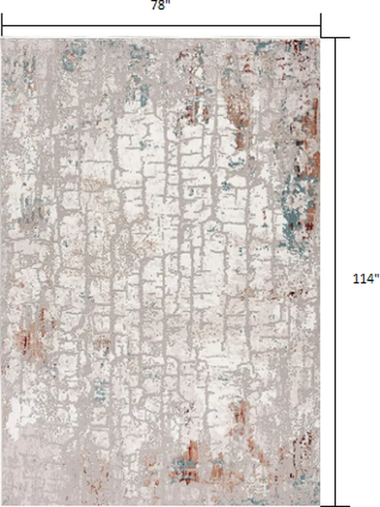 Gray and Ivory Abstract Branches Area Rug Photo 1