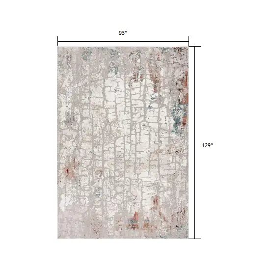 Gray and Ivory Abstract Branches Area Rug Photo 1