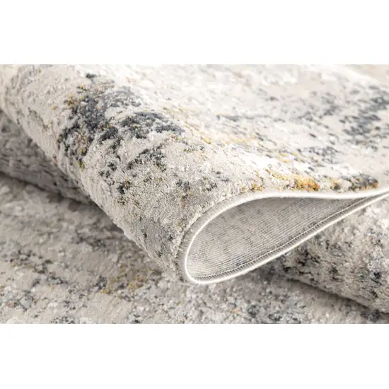 Gray and Ivory Abstract Distressed Area Rug Photo 4