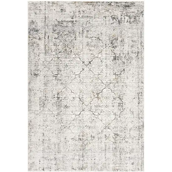 Gray and Ivory Abstract Distressed Area Rug Photo 6
