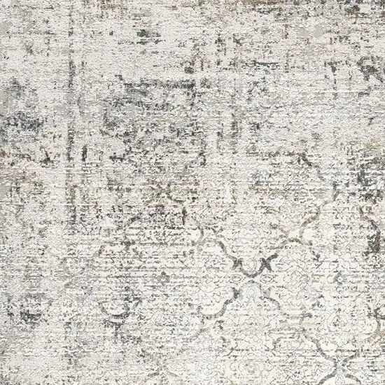 Gray and Ivory Abstract Distressed Area Rug Photo 1