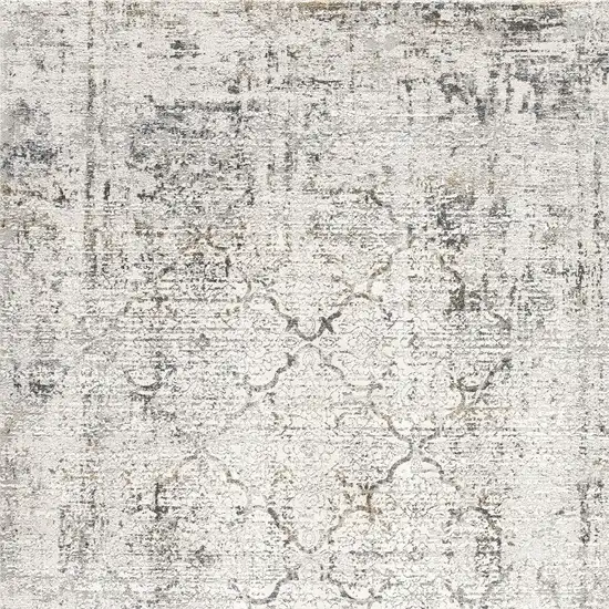 Gray and Ivory Abstract Distressed Area Rug Photo 4