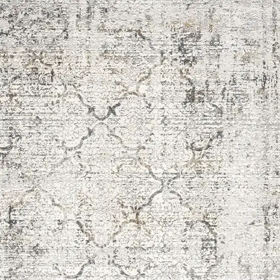 Gray and Ivory Abstract Area Rug Photo 3