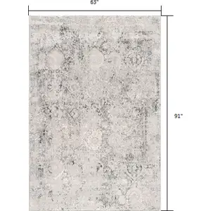 Photo of Gray and Ivory Abstract Distressed Area Rug