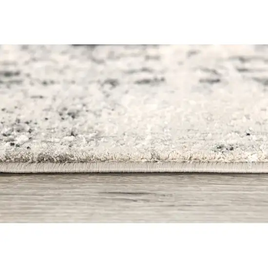 Gray and Ivory Abstract Distressed Area Rug Photo 6