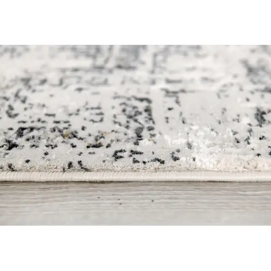 Gray and Ivory Abstract Distressed Area Rug Photo 3