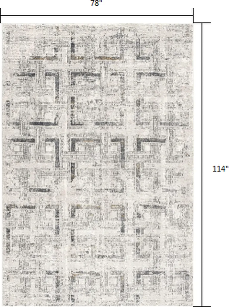 Gray and Ivory Abstract Distressed Area Rug Photo 1