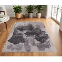 Photo of Gray and Ivory Abstract Hand Tufted Area Rug