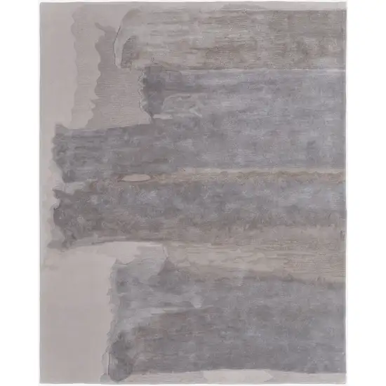 Gray and Ivory Abstract Hand Tufted Area Rug Photo 1