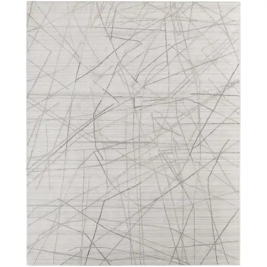 Gray and Ivory Abstract Hand Woven Area Rug Photo 2