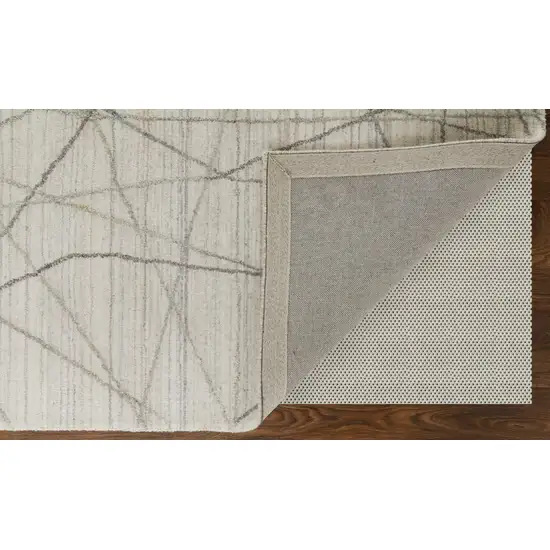 Gray and Ivory Abstract Hand Woven Area Rug Photo 9