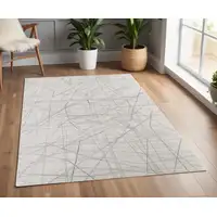 Photo of Gray and Ivory Abstract Hand Woven Area Rug