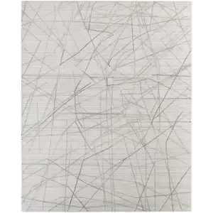 Photo of Gray and Ivory Abstract Hand Woven Area Rug