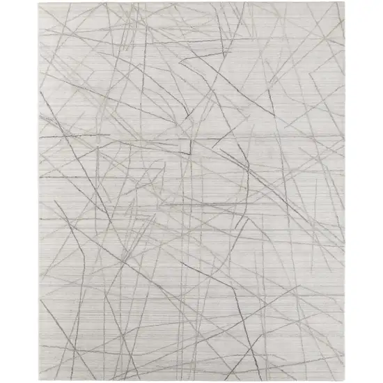 Gray and Ivory Abstract Hand Woven Area Rug Photo 8