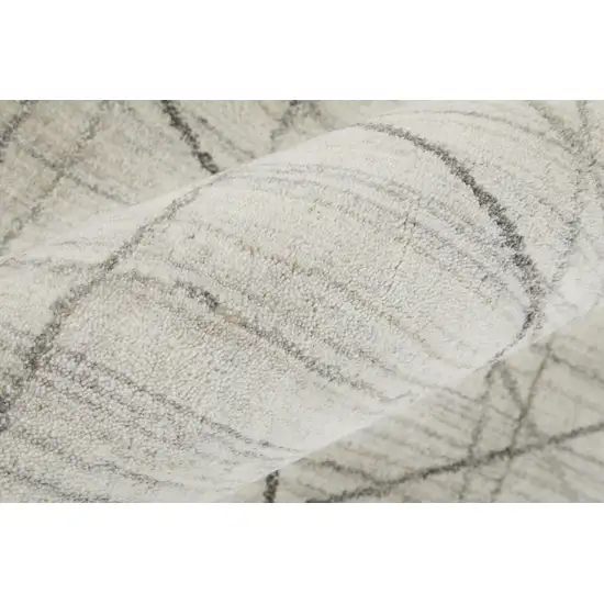 Gray and Ivory Abstract Hand Woven Area Rug Photo 9