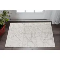 Photo of Gray and Ivory Abstract Hand Woven Area Rug