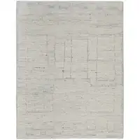 Photo of Gray and Ivory Abstract Hand Woven Worn Faded Area Rug