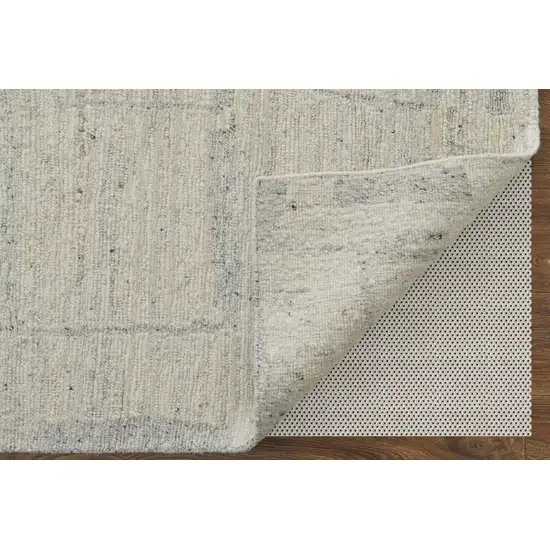 Gray and Ivory Abstract Hand Woven Worn Faded Area Rug Photo 7