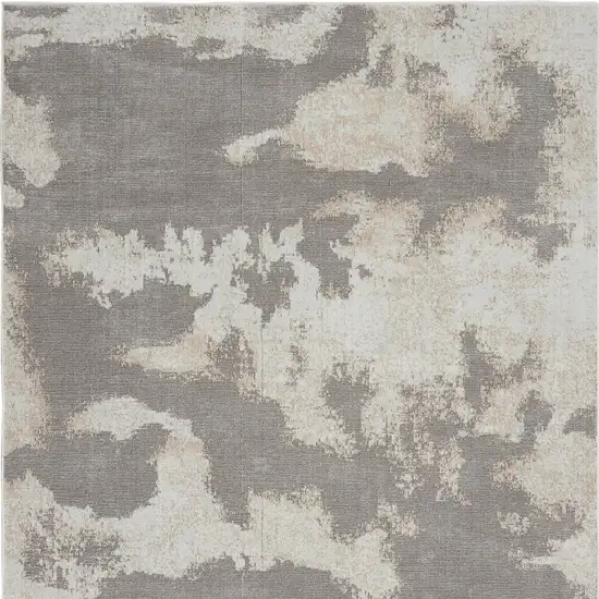 Gray and Ivory Abstract Non Skid Area Rug Photo 6