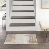 Photo of Gray and Ivory Abstract Non Skid Area Rug