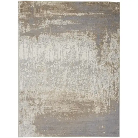 Gray and Ivory Abstract Non Skid Area Rug Photo 5