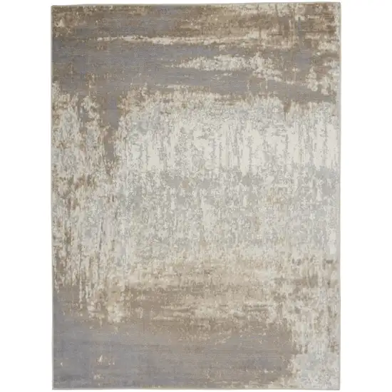 Gray and Ivory Abstract Non Skid Area Rug Photo 2