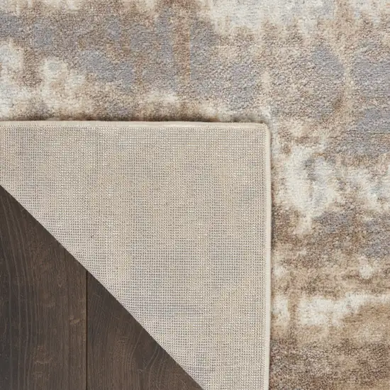 Gray and Ivory Abstract Non Skid Area Rug Photo 7