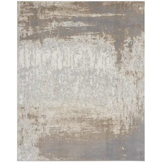 Gray and Ivory Abstract Non Skid Area Rug Photo 4