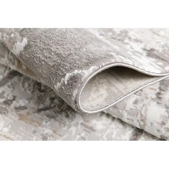 Gray and Ivory Abstract Organic Area Rug Photo 6