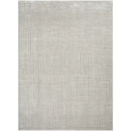 Gray and Ivory Abstract Power Loom Area Rug Photo 3