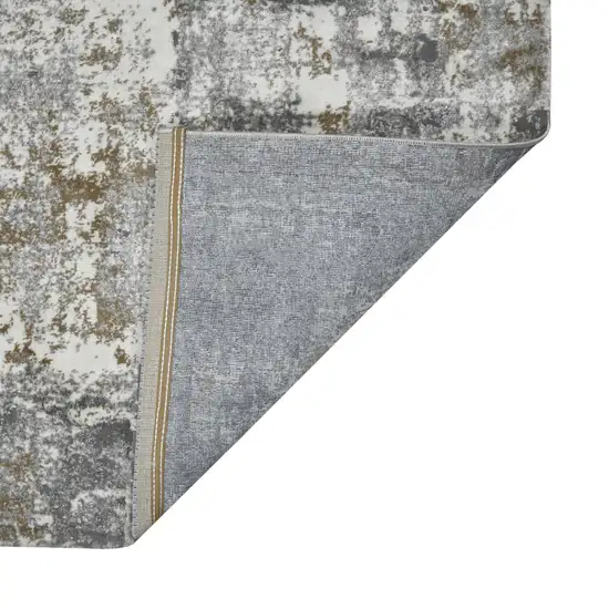 Gray and Ivory Abstract Power Loom Area Rug Photo 4