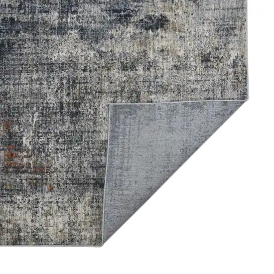 Gray and Ivory Abstract Power Loom Area Rug Photo 4