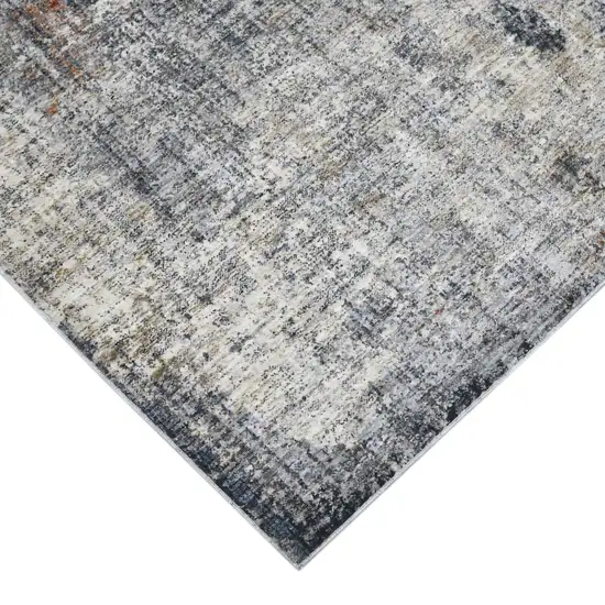 Gray and Ivory Abstract Power Loom Area Rug Photo 3