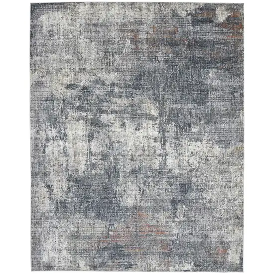 Gray and Ivory Abstract Power Loom Area Rug Photo 1