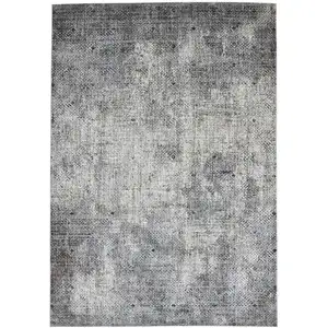 Photo of Gray and Ivory Abstract Power Loom Area Rug