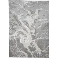 Photo of Gray and Ivory Abstract Power Loom Area Rug