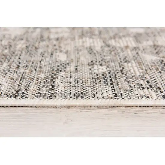 Gray and Ivory Abstract Power Loom Area Rug Photo 7