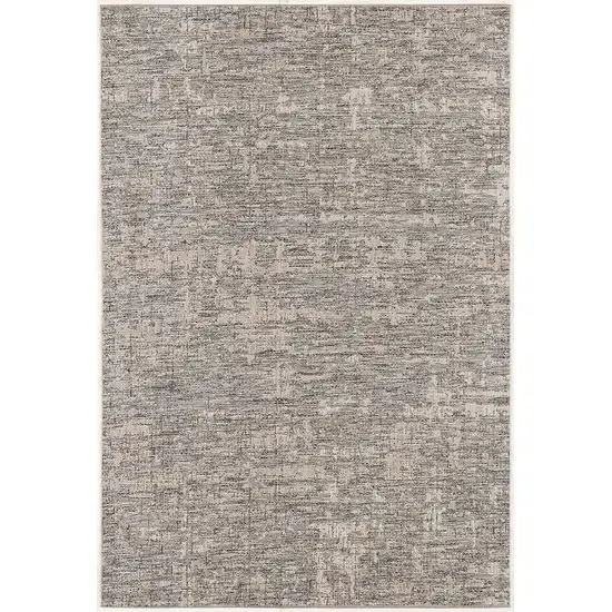 Gray and Ivory Abstract Power Loom Area Rug Photo 2