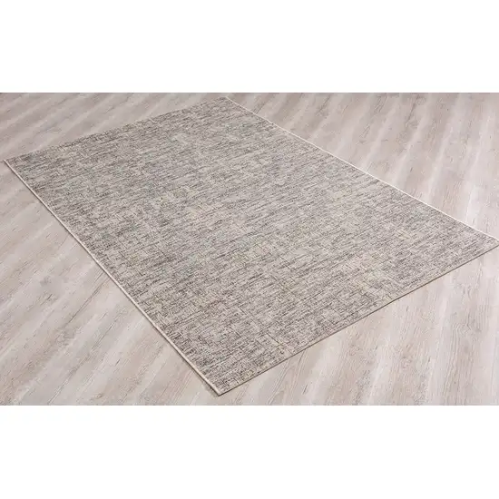 Gray and Ivory Abstract Power Loom Area Rug Photo 6