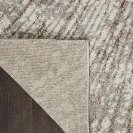 Gray And Ivory Abstract Area Rug Photo 5