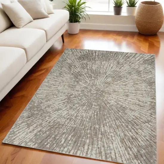 Gray And Ivory Abstract Area Rug Photo 1