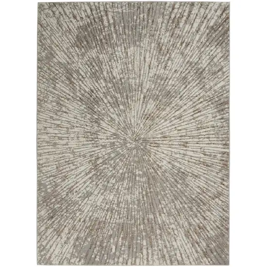 Gray And Ivory Abstract Area Rug Photo 2