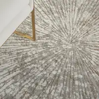 Photo of Gray and Ivory Abstract Power Loom Area Rug