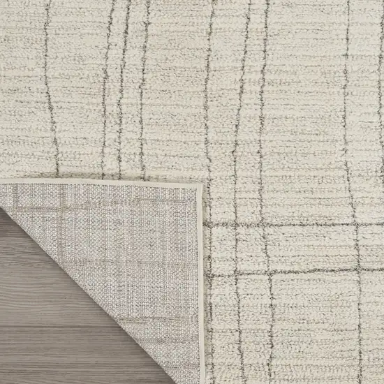 Gray and Ivory Abstract Power Loom Area Rug Photo 5