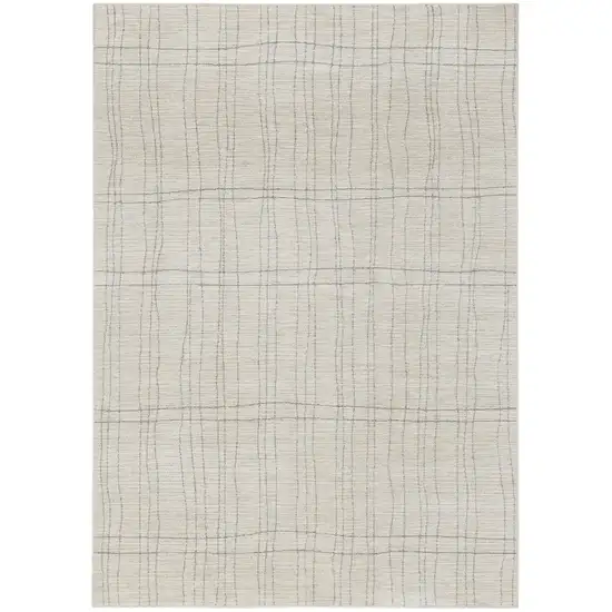 Gray and Ivory Abstract Power Loom Area Rug Photo 2