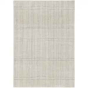 Photo of Gray and Ivory Abstract Power Loom Area Rug