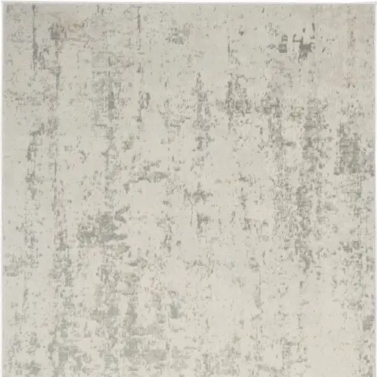 Gray and Ivory Abstract Power Loom Area Rug Photo 5