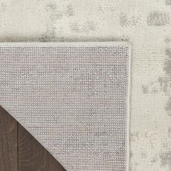 Gray and Ivory Abstract Power Loom Area Rug Photo 6