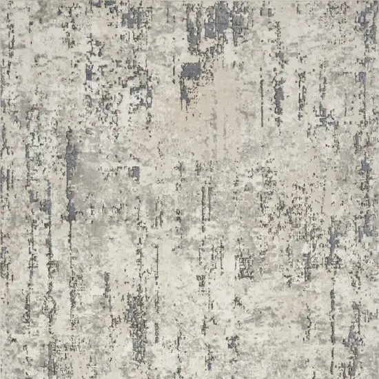 Gray and Ivory Abstract Power Loom Area Rug Photo 8